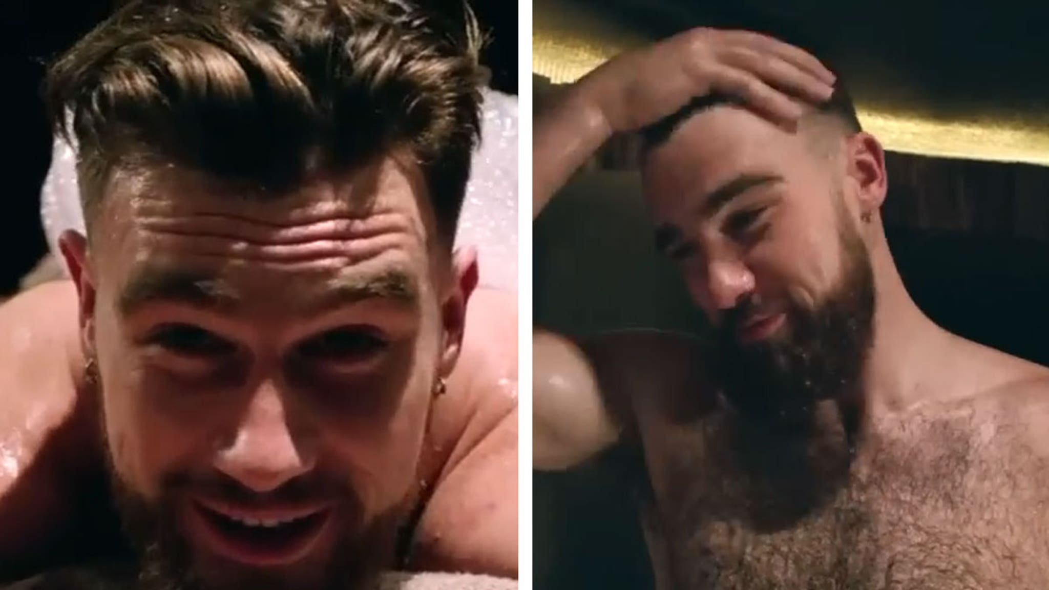 Travis Kelce Aparece Ótimo Sem Camisa Envolve em um Toalha Enquanto Taylor Swift Grava em Nova York