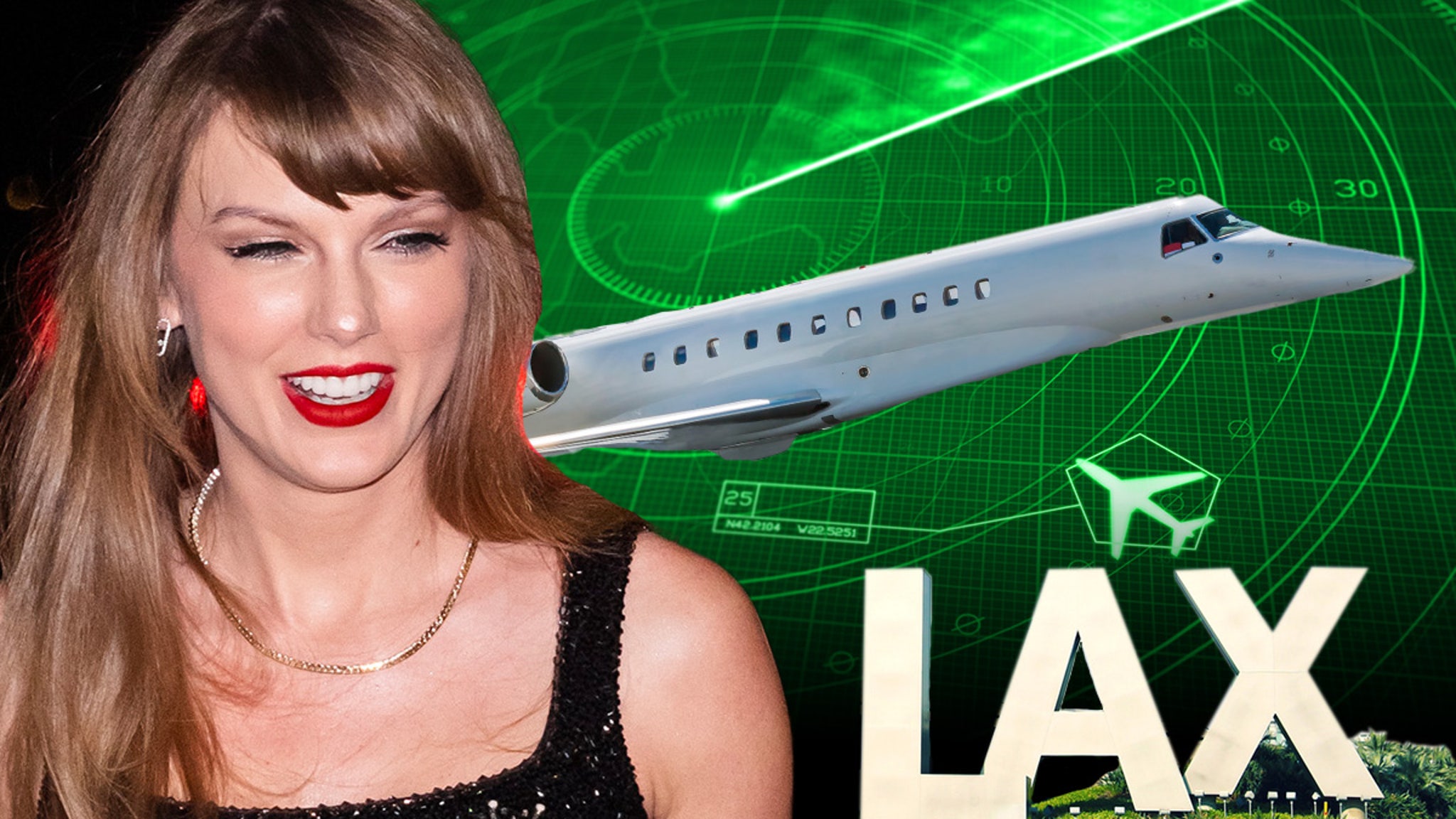 Jato Particular Acredita-se Transportar Taylor Swift de Tóquio Aterrissa no LAX