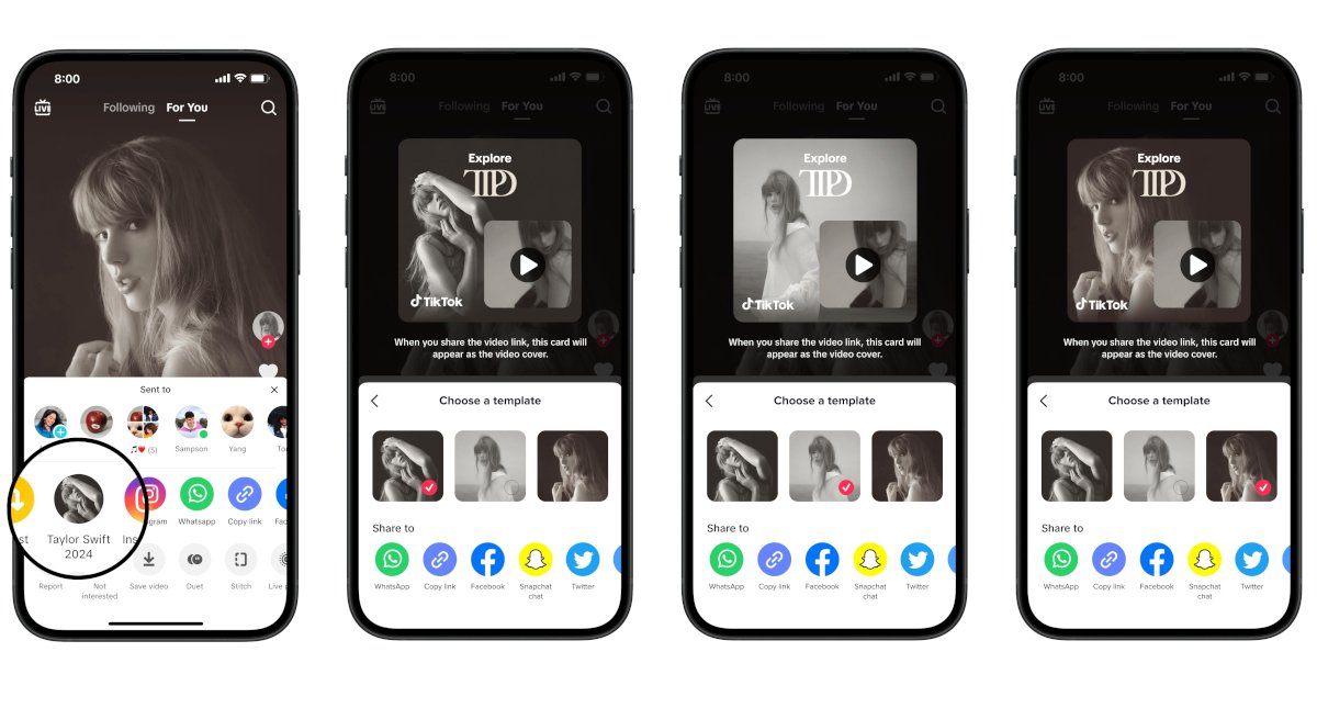 Taylor Swift recebe o tratamento real do TikTok -App Lança para Promover Novo Álbum