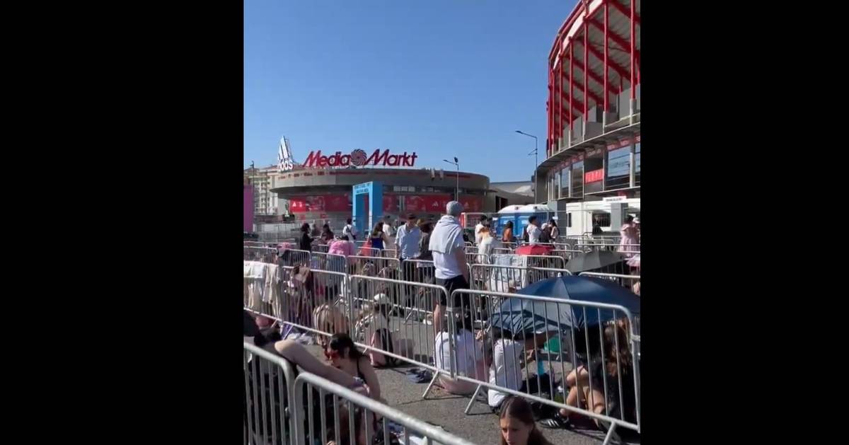 O vídeo que mostra a fila para entrar no Estádio da Luz, horas antes do concerto da Taylor Swift